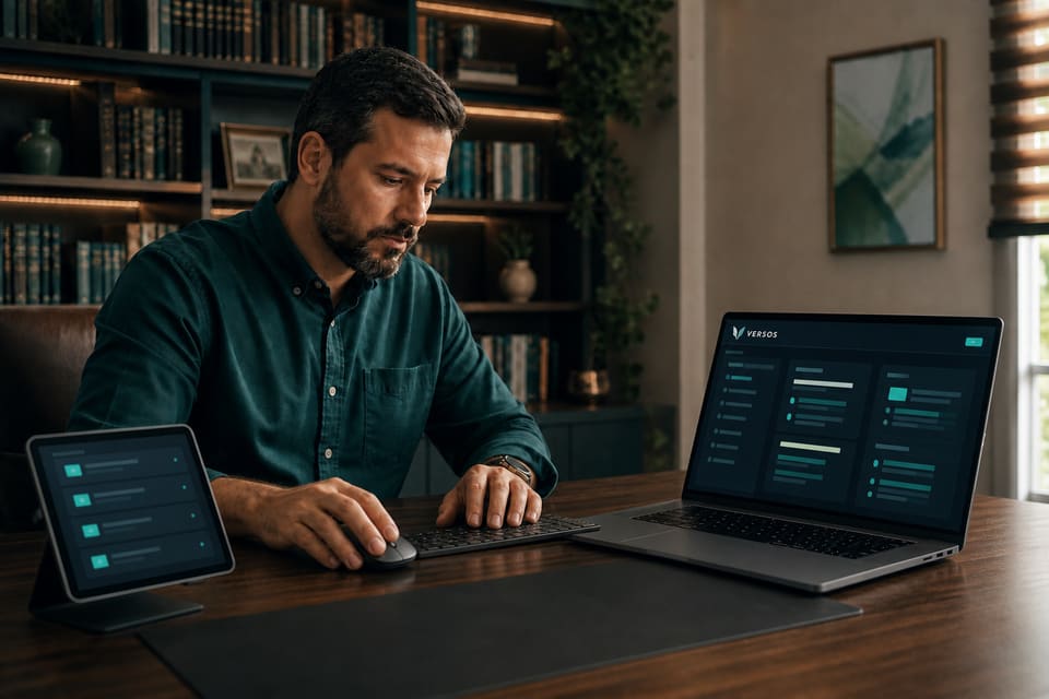 Pastor estructurando un mensaje digitalmente en VERSOS